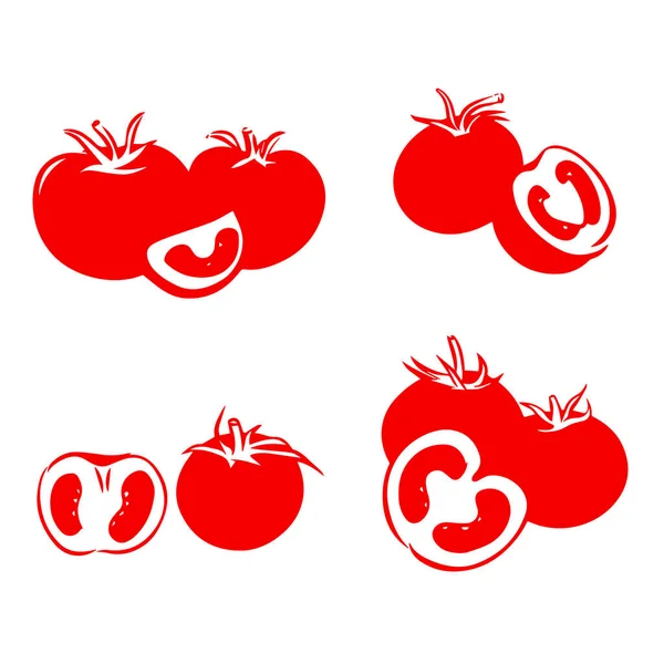 Tomaten Symbol Logo Vektor Handgezeichneten Stil Auf Weißem Hintergrund Isoliert — Stockvektor