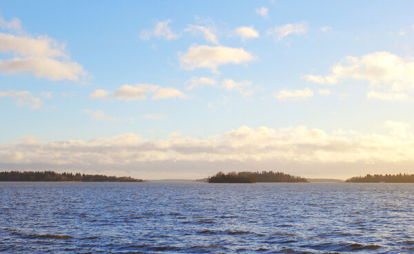 The view on the small islands at the vesteras city in sweden
