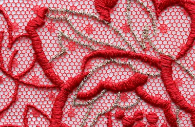 Çiçek ve yaprak malzeme doku makro çekim dantel