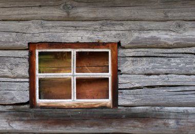Ahşap Gauss duvara eski penceresinde