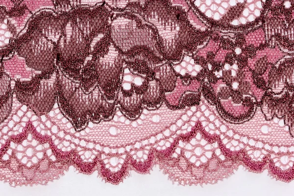Makro pchnięciu materia tekstura magenta i różowe koronki — Zdjęcie stockowe