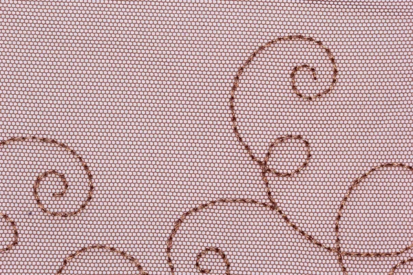 Gambar makro dari bahan tekstur renda coklat — Stok Foto