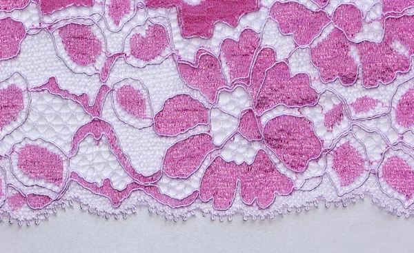 The macro shot of the pink and magenta lace texture materia — Stock Photo, Image