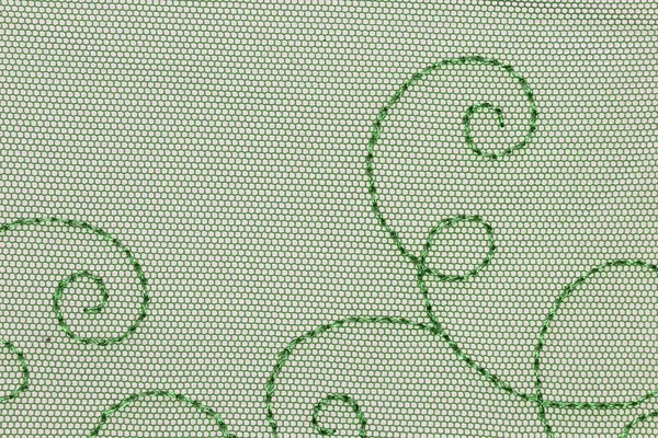 Макроснимок зеленых цветов кружева текстуры материала Лицензионные Стоковые Фото
