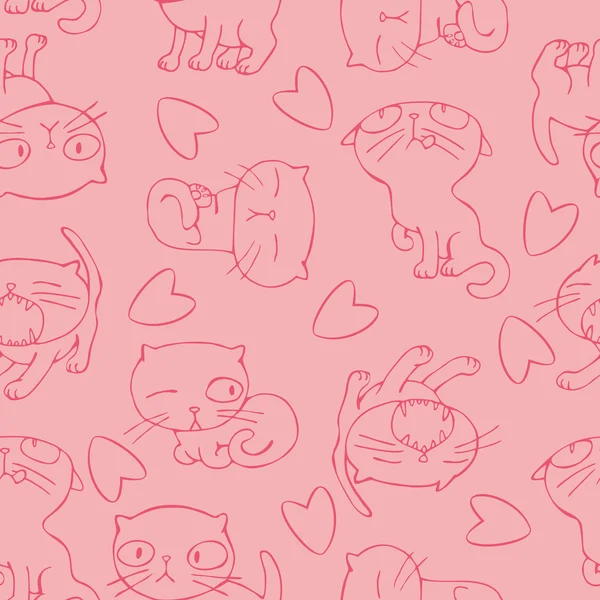 Fondo con gatitos alegres — Vector de stock