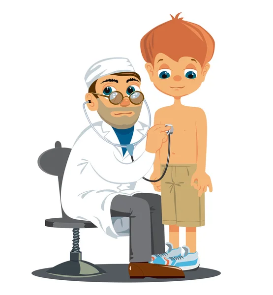 Doktor, çocuk. Vektör çizim