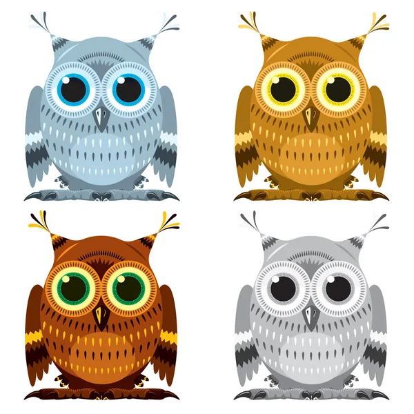 Images set of owls — Stock Vector