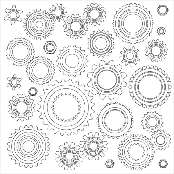 Set of Images of gears — Stock Vector