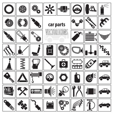 Car parts, tools and accessories clipart