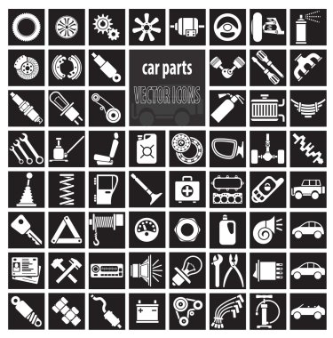 Car parts, tools and accessories clipart