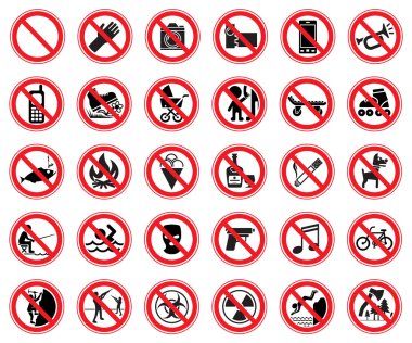 Set of prohibiting signs clipart