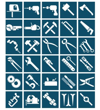 Set of tool icons clipart