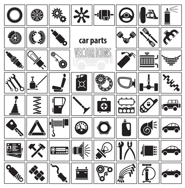 Car parts, tools and accessories — Stock Vector