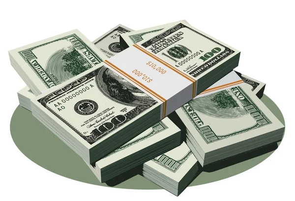 Stack of dollar bills — Stock Vector