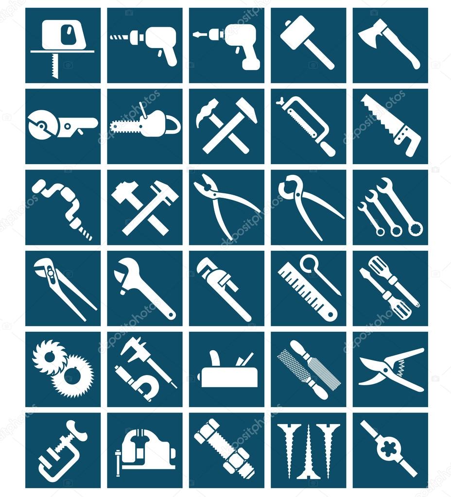 Set of tool icons