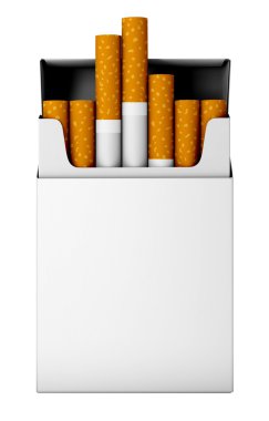 kaldırılarak açılan sert sigara paketi