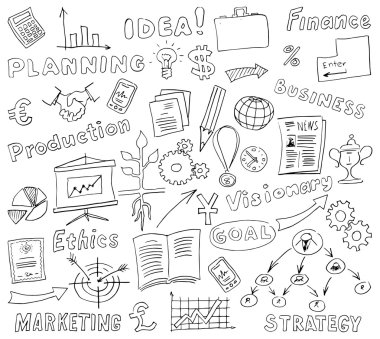 İş piktogram ve semboller serbest stilde