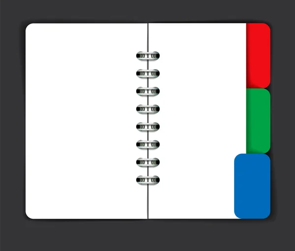 Bloc de notes ouvert avec propagation à blanc — Image vectorielle
