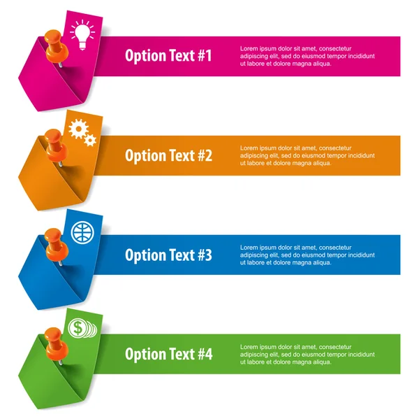 Conjunto de elementos infográficos sob a forma de fitas de papel e outros — Vetor de Stock