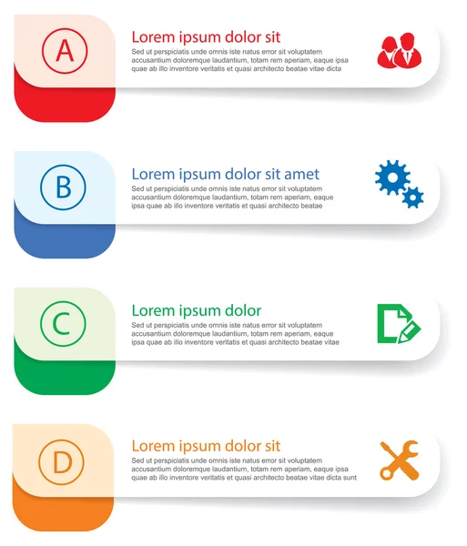 Conjunto de elementos infográficos sob a forma de fitas de papel e outros — Vetor de Stock