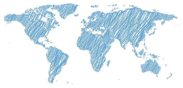 세계 지도의 양식된 이미지 — 스톡 벡터
