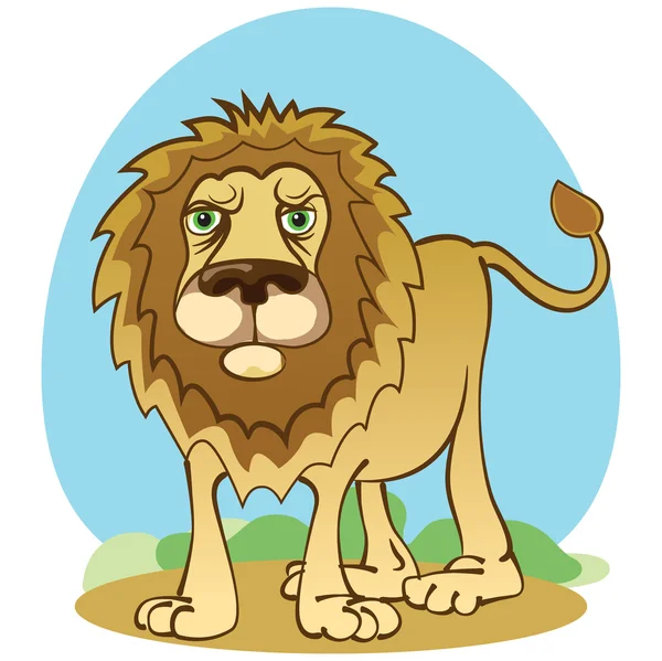 Funny lion in cartoon style — Stock Vector