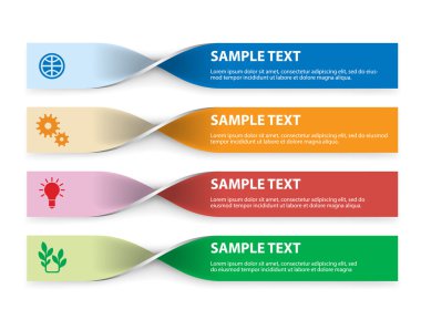 Kağıt bantlar şeklinde infographics öğeleri kümesi için bir va