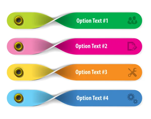 Conjunto de elementos infográficos na forma de fitas de papel para uma va — Vetor de Stock