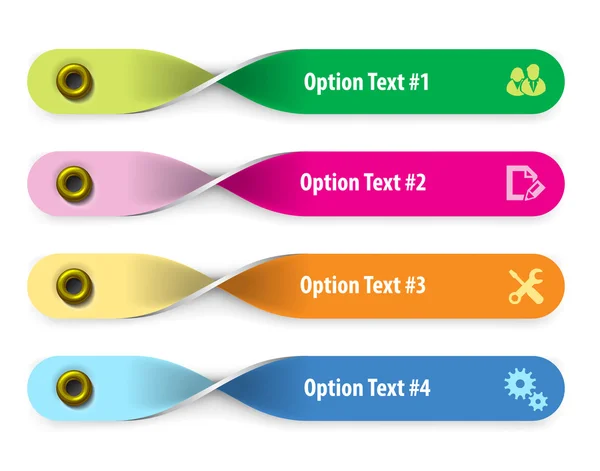 Conjunto de elementos infográficos na forma de fitas de papel para uma va — Vetor de Stock