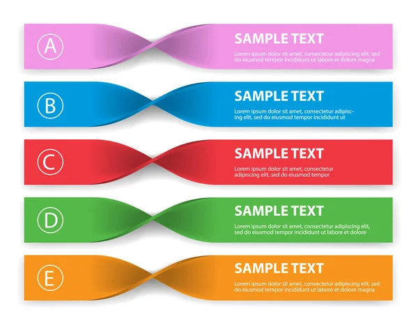 Set of infographics elements in the form of paper tapes for a va — Stock Vector