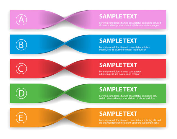 Set of infographics elements in the form of paper tapes for a va