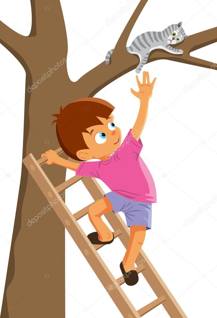Brave Boy Rescues Kitten In Distress Stock Illustration By kniazev brave-boy-rescues-kitten-in-distress-stock-illustration-by-kniazev