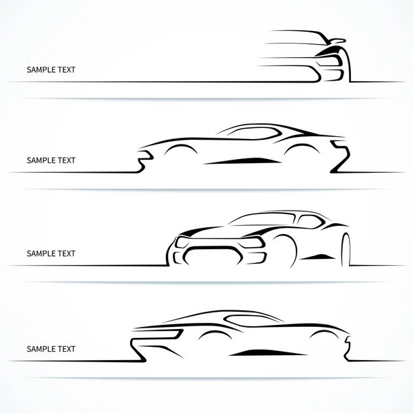 Set of modern car silhouettes.