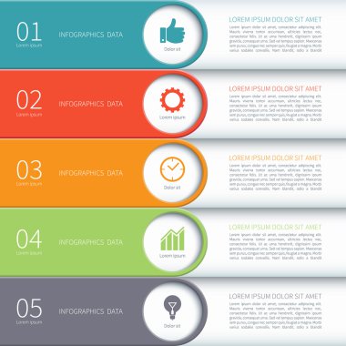 modern en az renkli ok infographics elemanları