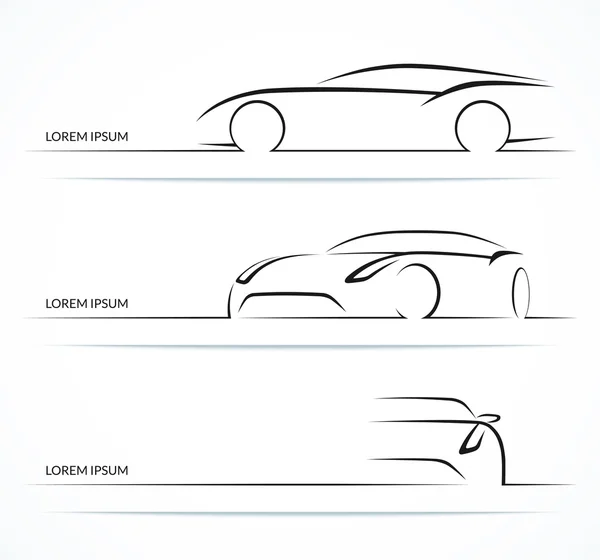 Sports car silhouette set. Vector illustration