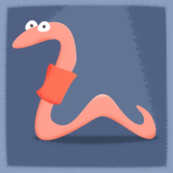 Pink worm — Stock Vector