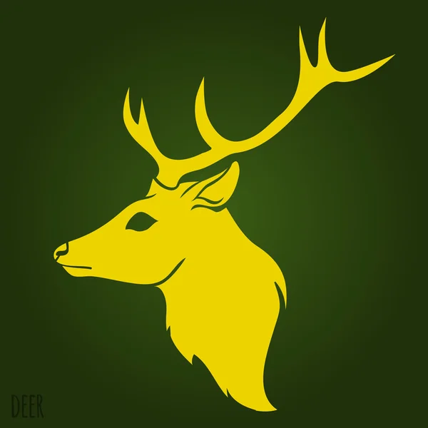 Silhouette tête de cerf — Image vectorielle