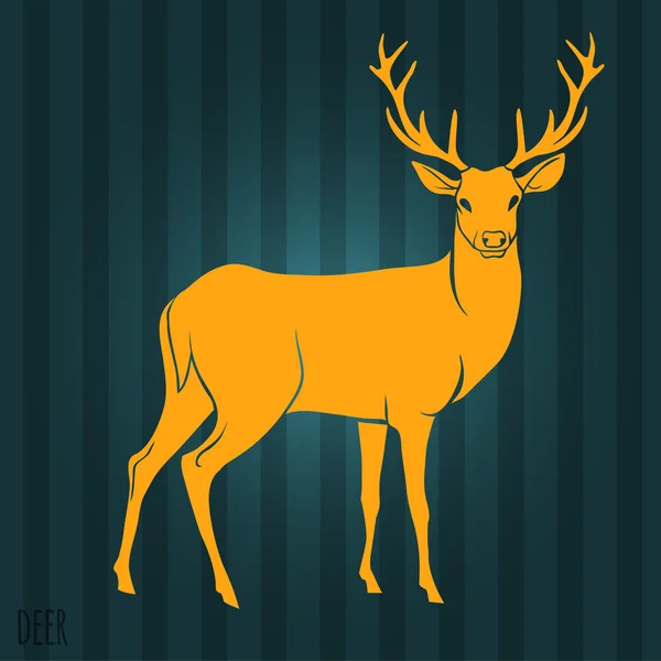 Deer silhouette — Stock Vector