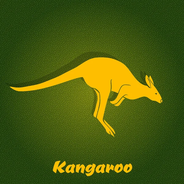 Yellow kangaroo silhouette — Stock Vector