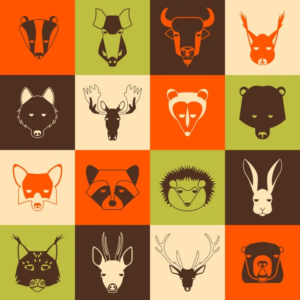 Animales forestales — Vector de stock