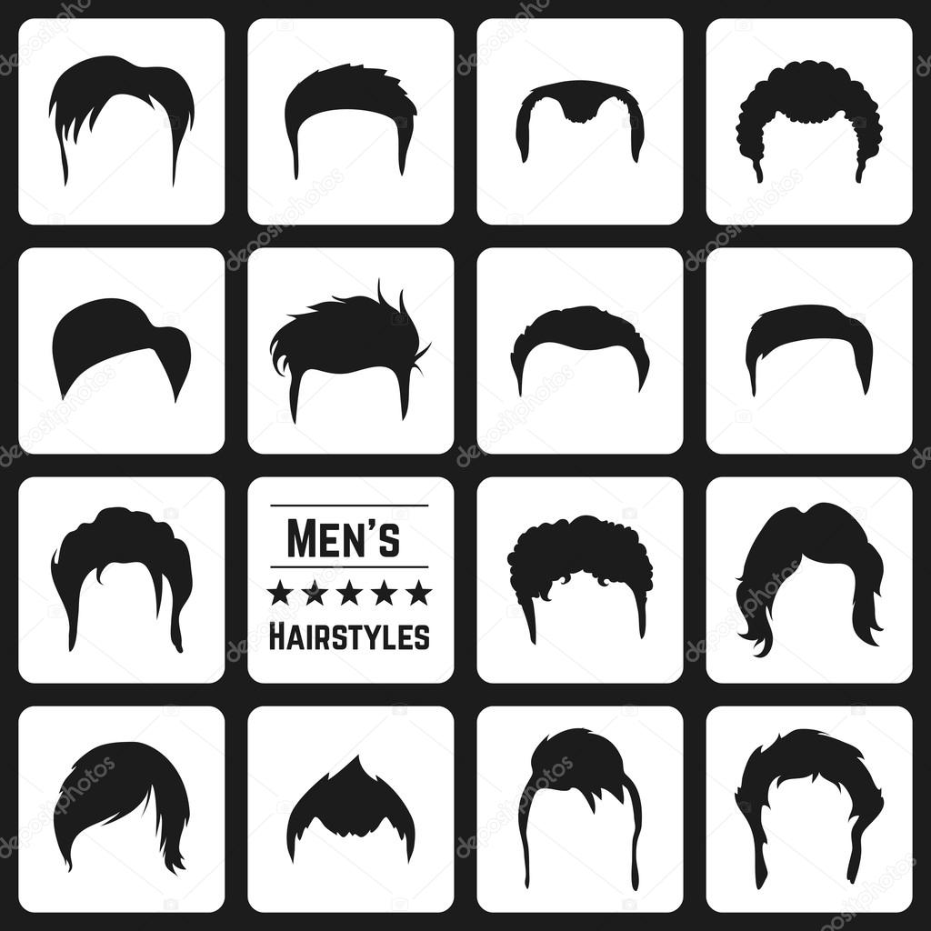 Different types of Mens haircuts. Vector Illusatrtion