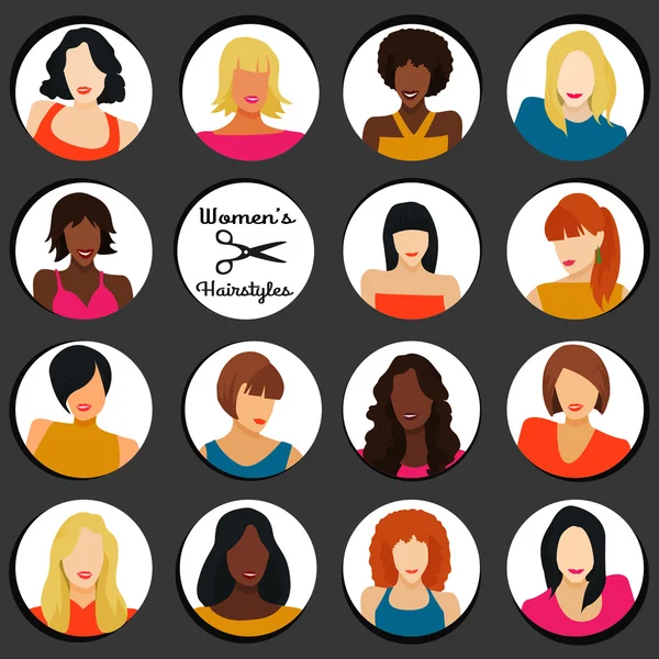 Girls with different hairstyles Vector Graphics