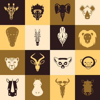 Afrika hayvanları kutsal kişilerin resmi