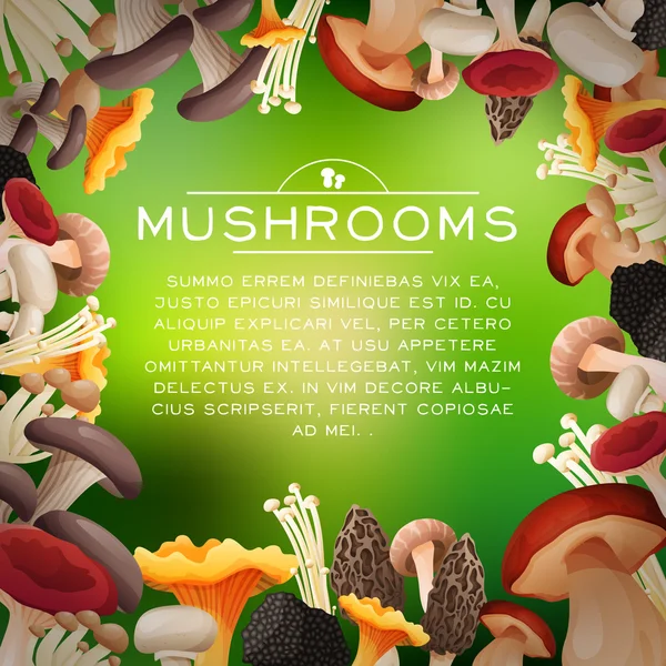 Cadre de champignons — Image vectorielle