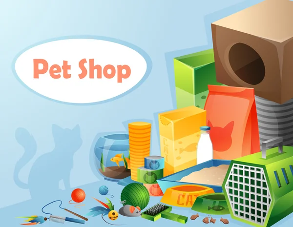 Pet shop conceito — Vetor de Stock