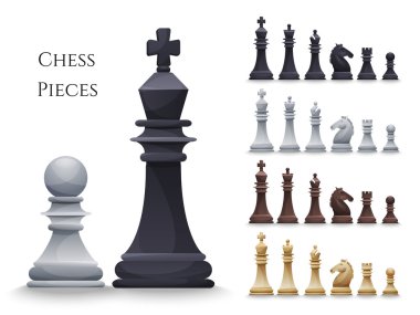 Vector Chess Figures big set clipart