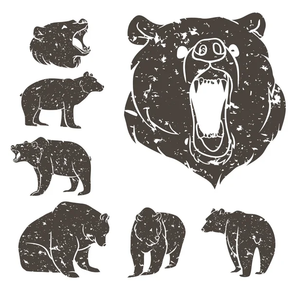Set of different bears 2 Stock Illustration