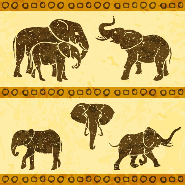 Afrikanische Elefanten gesetzt — Stockvektor