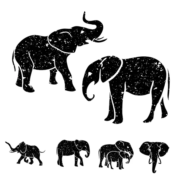 Zestaw słonie — Wektor stockowy