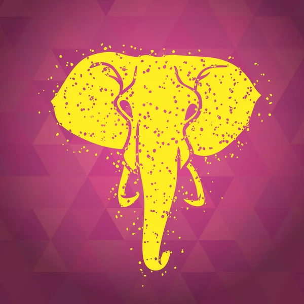 Hoofd van de olifant — Stockvector